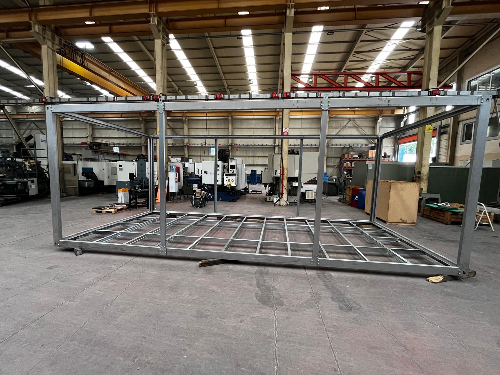 Muratlı Demonte Konteyner İskeleti 3×4 m — galvaniz çelik konstrüksiyon