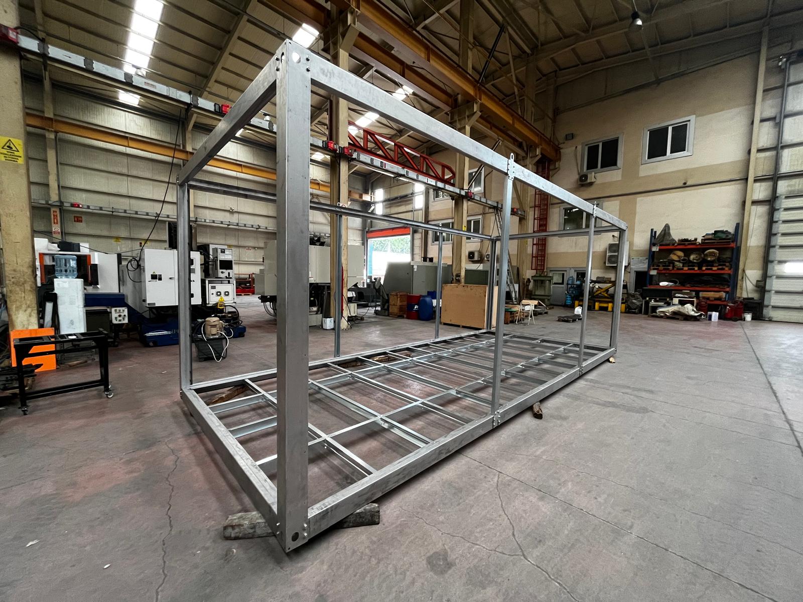Demonte Konteyner İskeleti 3×4 m yan görünüm